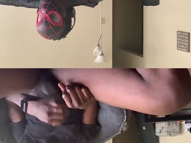 Shy Miles Morales masturbates to porn until massive climax