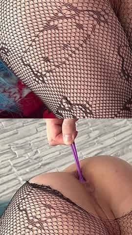 Anal with Slutty Stepsister. Torn Pantyhose
