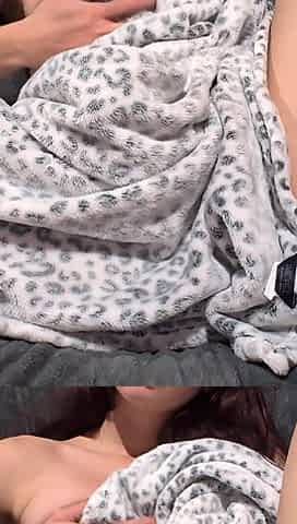 Dildo Orgasm Under Fleece Blankets