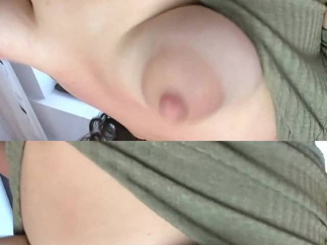 Puffy nipple bouncing tits