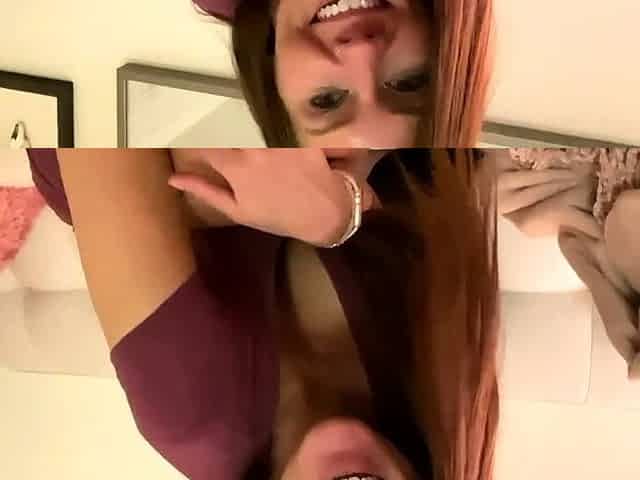 Cute curly brunette solo webcam masturbation