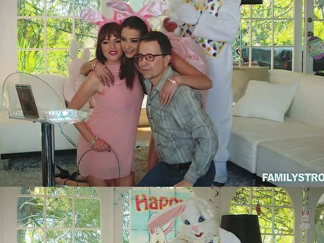 Dude in funny bunny costume fucks pretty hot birthday Avi Love