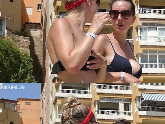 Bikini hottie Manii C is ready for topless photo session on the beach
