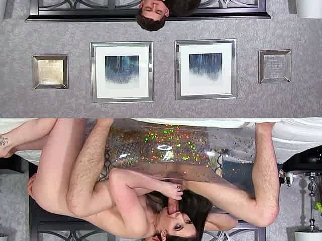 Hot Couple fucks on an inflatable chair - Amiee Cambridge &