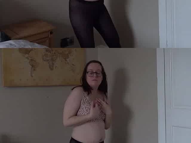 Black Pantyhose and Bra Striptease