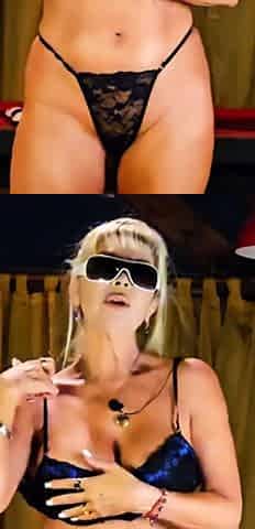 Horny big boobed fat chubby busty blonde