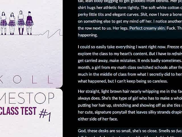 Timestop: The Class Test 1 (audiobook erotica literotica audio story)
