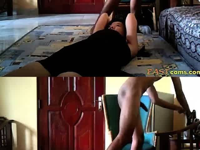Amateur Asian Woman in Interracial Encounter with Black Man