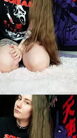 Pink pussy busty babe solo toy vibration during masturbation