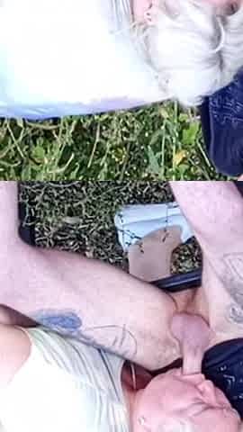 Neighbor Sucks My Dick in the Park on a Bench Until I Cum