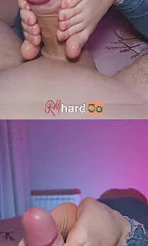 Amateur FOOTJOB & Cum on Feet POV - RMhardCo