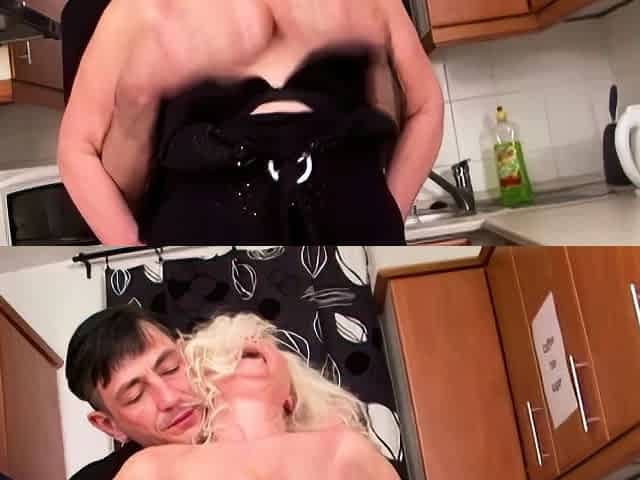 Gilf Mrs. Mary Gets A Surprise Kitchen Fuck