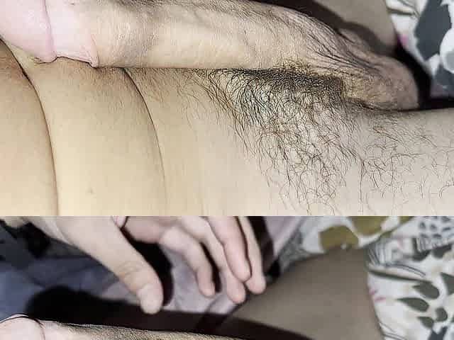 See Dad Play With His Large White Penis and Enormous Balls