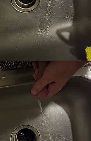 Full urinate in the kitchen sink