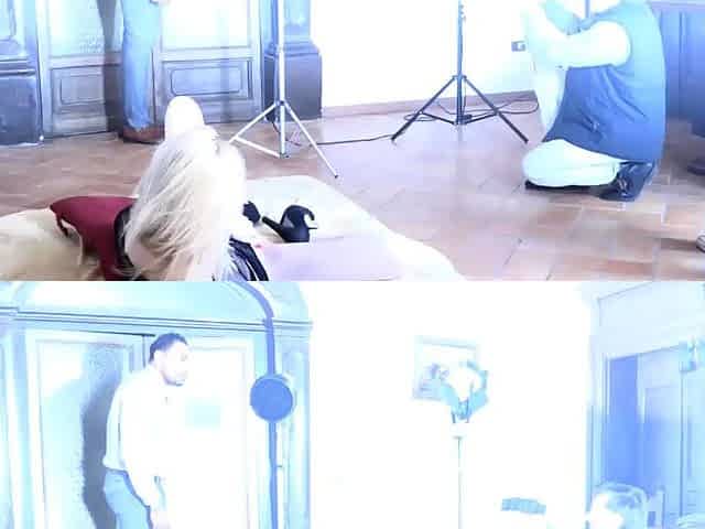 Hardcore double blonde blowjob