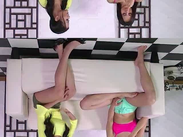 Oriental Cunt Kat eatng my snatch on a sofa