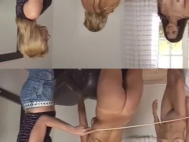Slut enjoys having her ass spanked hard by a dominant blonde