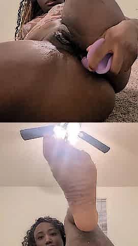 Banging one as well as the other of my holes until I cum