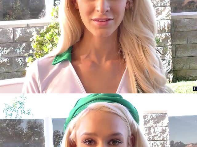 Flat-chested blondie spreading to have her coochie wasted good