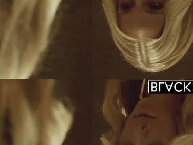 Blonde office lady cannot resist the temptation of a black cock
