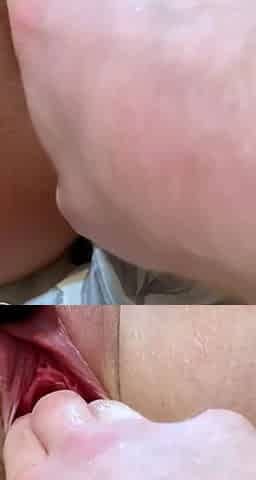 Close up solo beauty toying ass