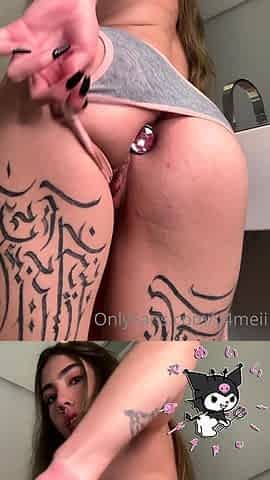 Stacked brunette goes solo toys and masturbation