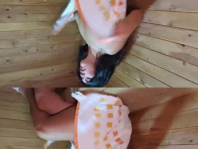 My most excellent ally's mommy uses her large butt to entice me in the sauna!
