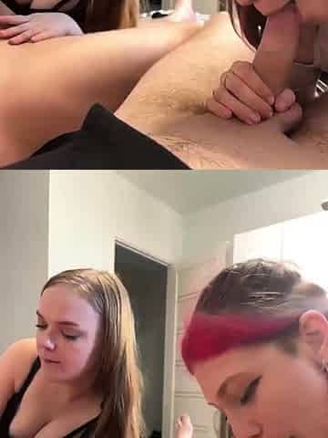 Two teen sluts suck cocks and take hard anal pounding live a