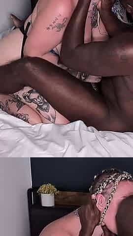 Tattooed Babe Stretched Wide by Throbbing BBC Anal