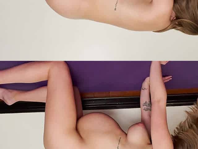 Nude Yoga - 40 Weeks Pregnant - Grey Desire