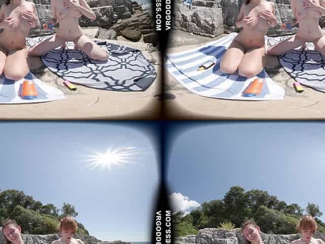 Lily Mays Sunbathing Nude At The Beach While On Vacation With Rebeka Ruby And Peeing In The Woods