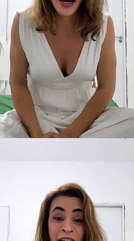 Cumshot amateur MILF suck and jerks dude in the bedroom