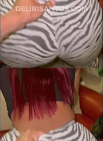 Large Butt Latin babe Drilled in Constricted Zebra Leggings - Deliri Santos