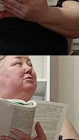 Jerking off a Dick, Fucking a Neighbor in Her Mouth and Cumming on Her Big Tits