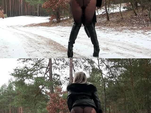 Amateur blonde analed outdoor
