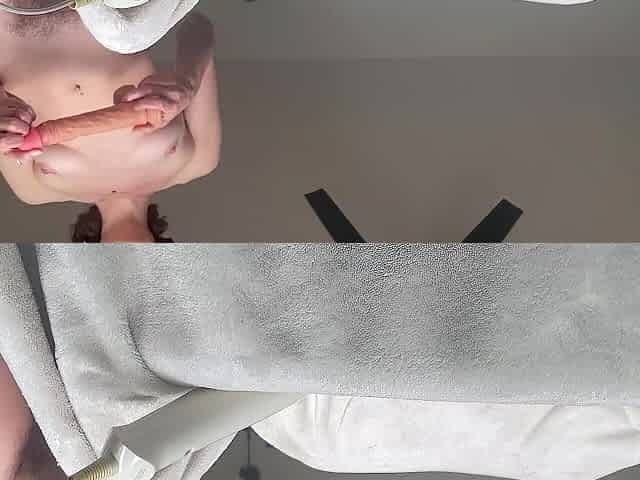 HARDCORE screwing myself with an 8-inch sex-toy until a creamy squirt