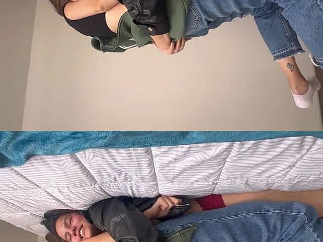 We Play at Crushing Each Other with a Leather Jacket and Feeling Our Bodies Until Orgasm