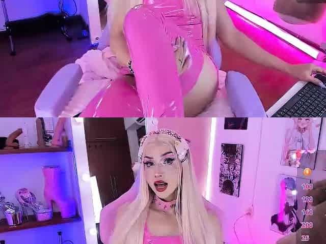 Latex slut solo anal masturbation