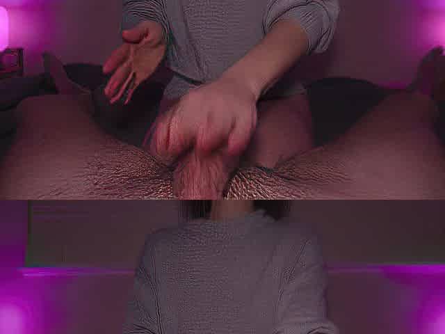 Late night tugjob - I rub my snatch until I make him cum!