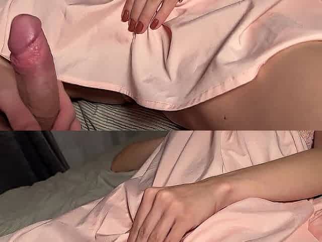 Roommate lets me rub her cunt throughout pants and i can't resist