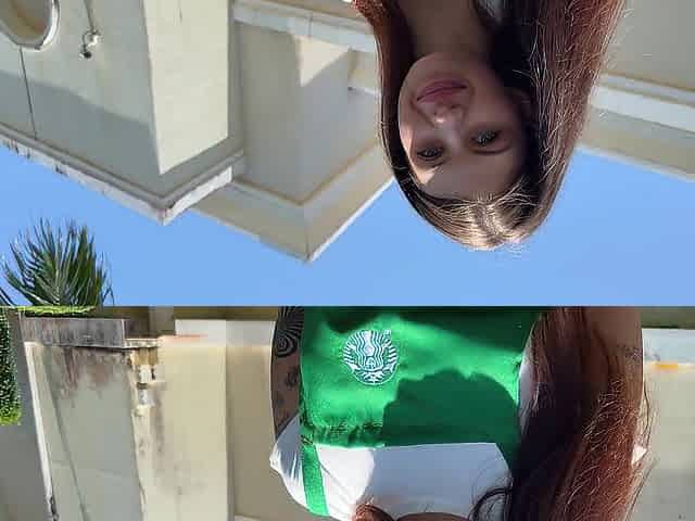Brunette hair POV Prone Bone with Natural Breasts
