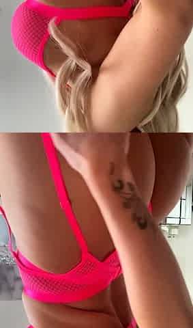 Cute blonde with big boobs solo