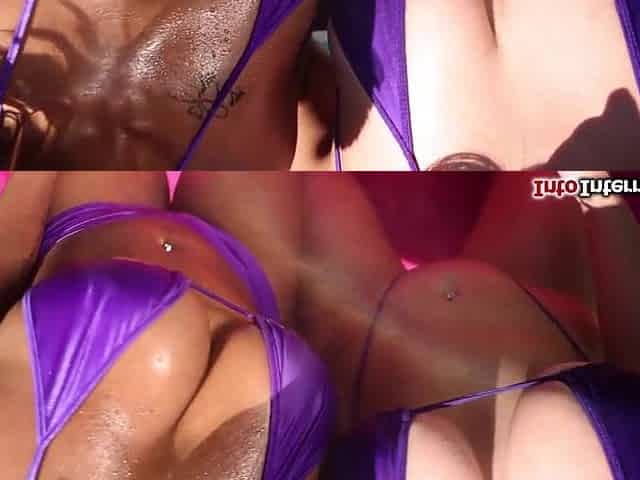 Large tit black facesitted by breasty lalin girl