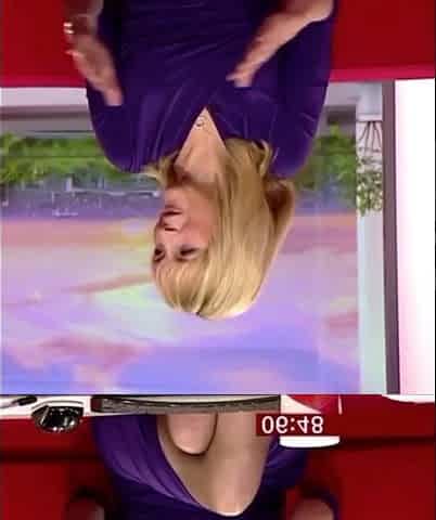 Louise Minchin Leggy Short Skirt Sheer Tights