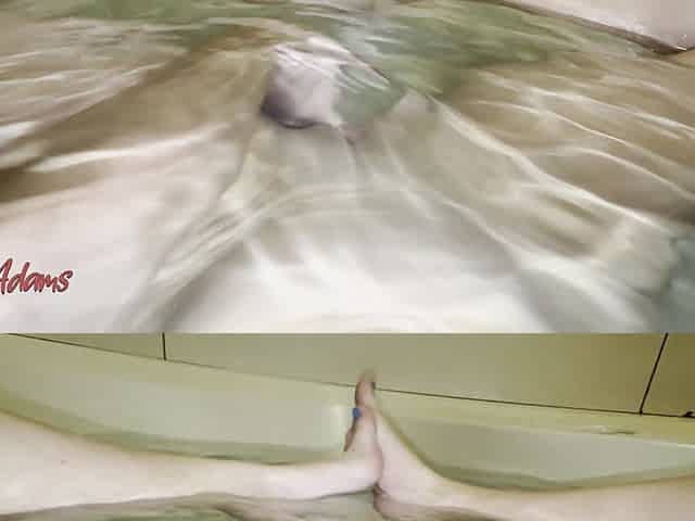 Fingering My Pussy and Exhibiting My Feet at the Bathtub
