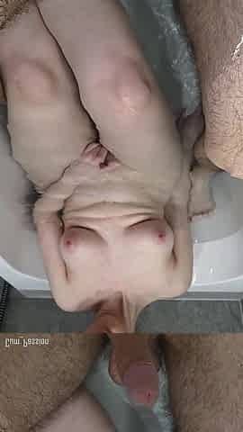 Wet Bathtub Fingering & Handjob - Huge Underwater Cumshot!