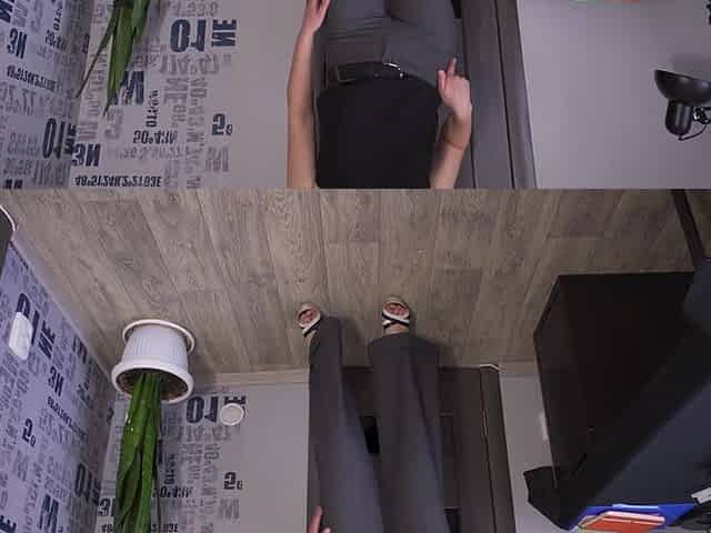 Secretary Modeling Legs and Ass in Tight Trousers