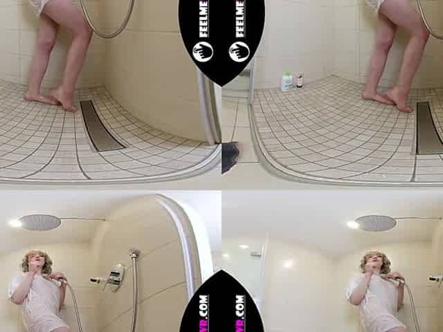 Vr180 Video With Busty Teengirl Limona Naked In The Shower - FeelMeVR