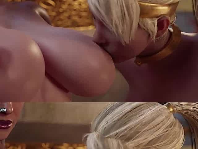 Massive Rod Futanari Queen And two Strumpets To Obbey Her - CG Realistic COMICS