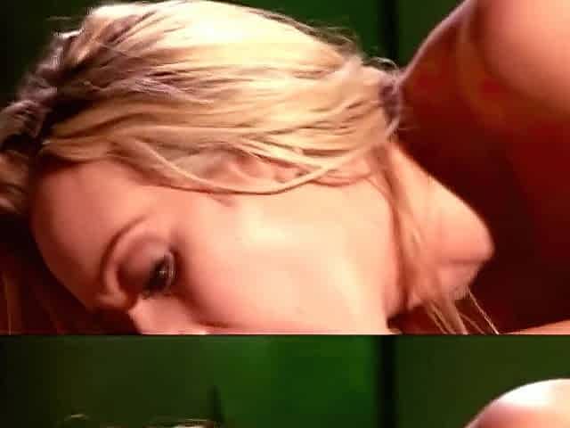 2 voluptuous golden-haired hotties are confined in a room and engaged in vigorous raunchy activity.